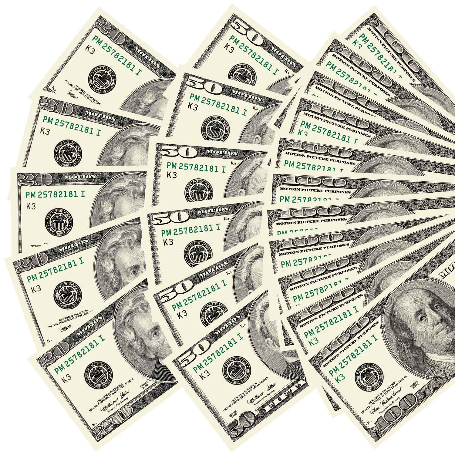 $20/$50/$100 $1,500 2000 Series Bills Mix
