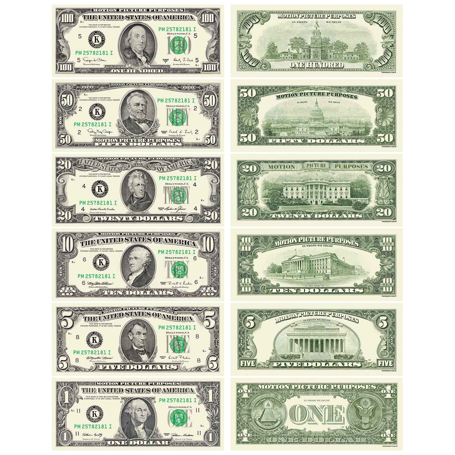 $100 Prop Money Bills