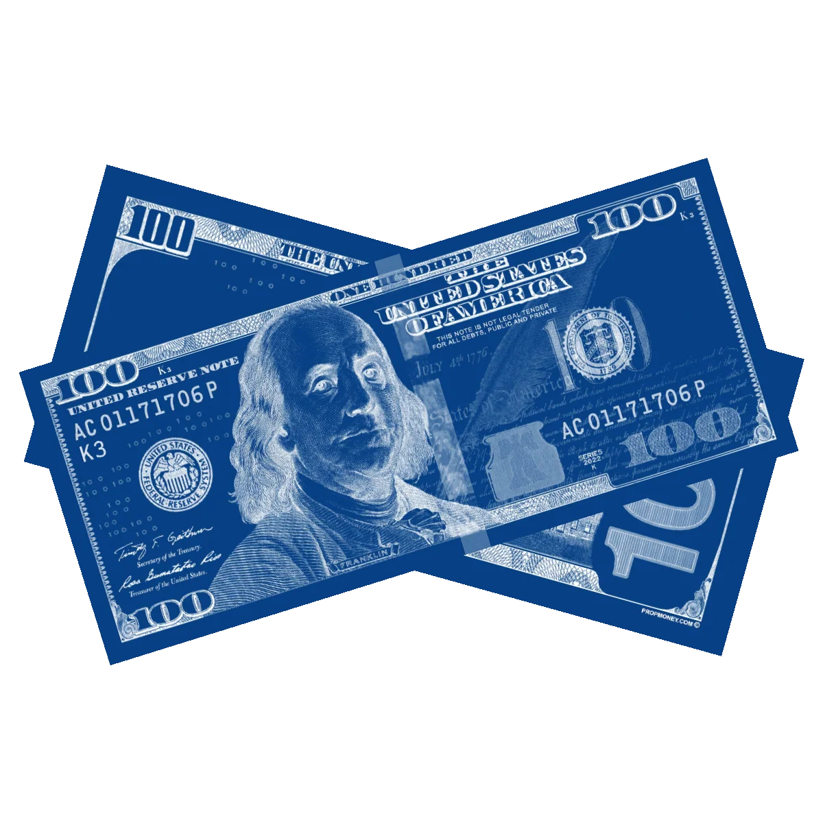 Los Angeles Blue Prop Money Bills