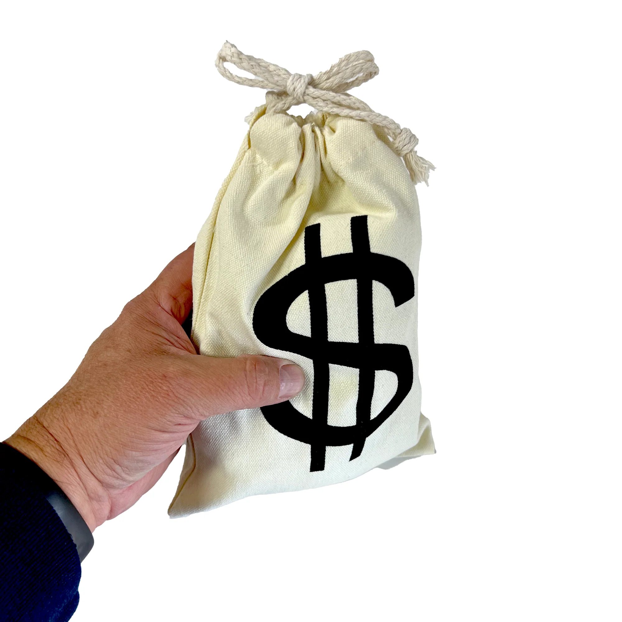 Money Bag - Canvas Cloth Drawstring 6 x 9 inch - Image 3