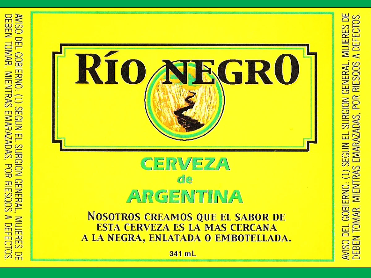 Vintage Beer Rio Negr0 Bottle Single Self Adhesive Label - License and Royalty Free for Film Use