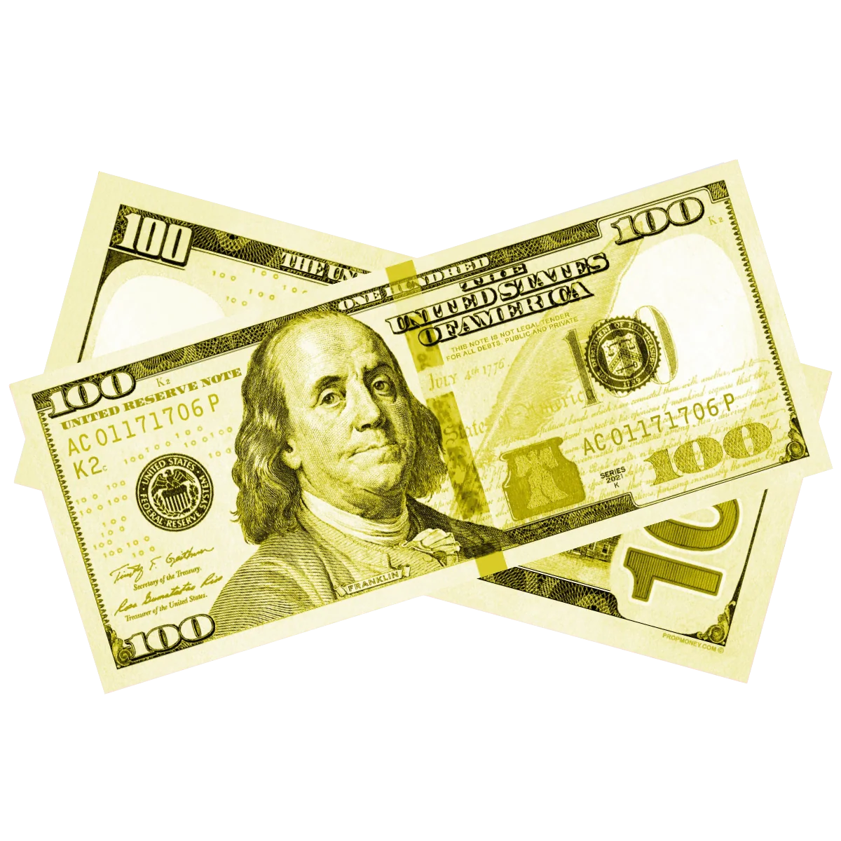 Yellow Prop Money Bills